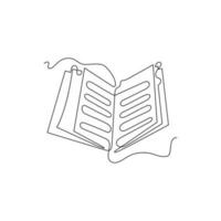 book line icon. one line continuous style. sketch, unique, line art concept. used for icon, symbol, sign, decoration, print vector