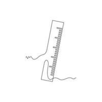 ruler line icon. one line continuous style. sketch, unique, line art concept. used for icon, symbol, sign, decoration, print vector