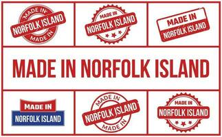 hecho en norfolk isla caucho sello conjunto vector