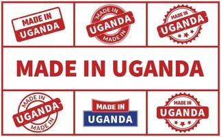 Made In Uganda Rubber Stamp Set vector