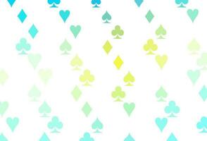 Light Blue, Yellow vector template with poker symbols.