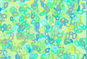 Light Blue, Yellow vector background with bubbles.