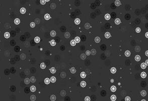 Light Black vector pattern with christmas snowflakes.