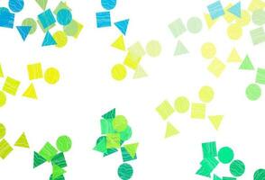 Light Blue, Yellow vector backdrop with lines, circles, rhombus.