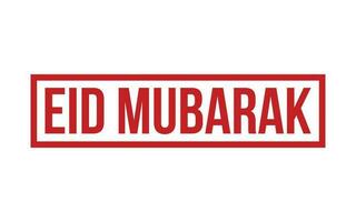 Red Eid Mubarak Rubber Stamp Seal Vector