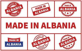 hecho en Albania caucho sello conjunto vector