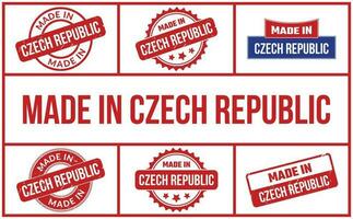 Made In Czech Republic Rubber Stamp Set vector