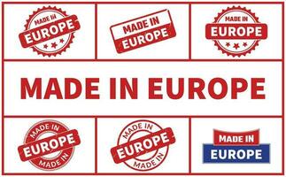 Made In Europe Rubber Stamp Set vector