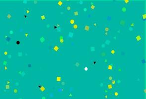 Light Blue, Yellow vector template with crystals, circles, squares.