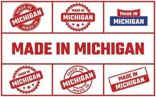 Made In Michigan Rubber Stamp Set vector