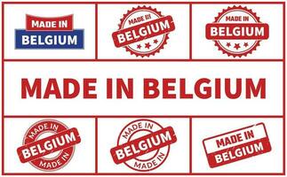 Made In Belgium Rubber Stamp Set vector