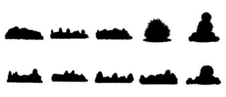 Bush Silhouette Illustration Vector Set