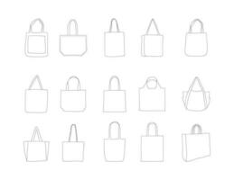 Tote Bag Outline Illustration vector