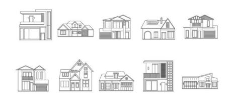 House Outline Illustration Vector Set