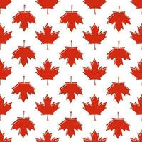 Red maple leaves seamless pattern vector illustration