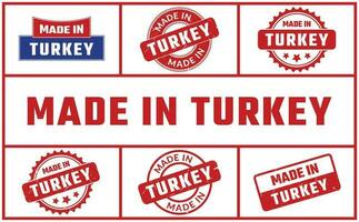 Made In Turkey Rubber Stamp Set vector