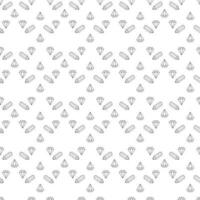 Seamless pattern with two different magic crystals. Doodle black and white vector illustration.