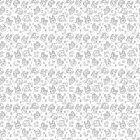 Seamless pattern with three different night animal masks. Doodle black and white vector illustration.