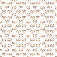 Seamless pattern with one bow on white background2. Doodle vector color illustration.