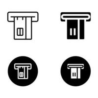 collection of vector atm cash Icons with black fill,black circle and black outline.