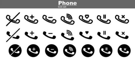 Phone Icon Collection. This Line Set contains 3 Icon styles like outline,glyp,black fill,Simple web icon set. vector