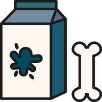 Vector milk icon. Milk flat color illustration with trendy outline. Symbol sign icon vector illustration.