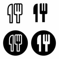 Restaurant Icon, home screen design template with black fill and black outline. vector