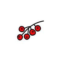 Doodle rowan berries bucnh. vector