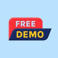 free demo button vector