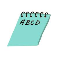 cuaderno con letras aislado en blanco antecedentes. Arte diseño limpiar espiral bloc blanco Bosquejo modelo. vector