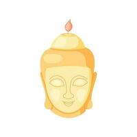 Candle in the shape of a Buddha head vector