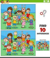 differences activity with cartoon children characters group vector