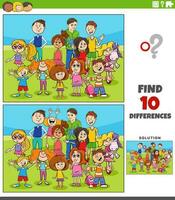 differences activity with cartoon children characters group vector