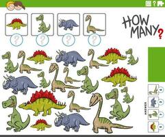 how many cartoon dinosaurs characters counting game vector