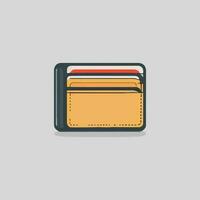 Wallet Flat icon illustration in line art style vector