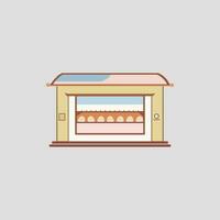 panadería plano icono ilustración en línea Arte estilo vector