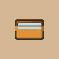 Wallet Flat icon illustration in line art style vector