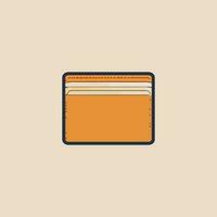 Wallet Flat icon illustration in line art style vector