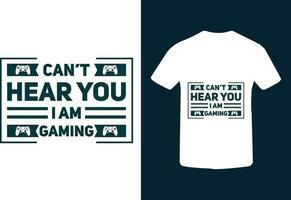 Gaming t shirt design, typography gamer t shirt design vector