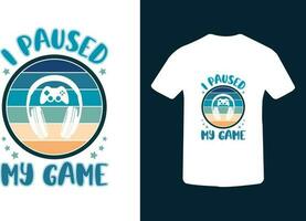 Gaming t shirt design, typography gamer t shirt design vector