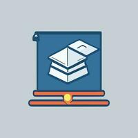 Flat Education icon illustration line art style vector