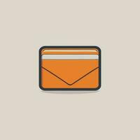 Wallet Flat icon illustration in line art style vector