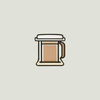 café taza plano icono ilustración vector