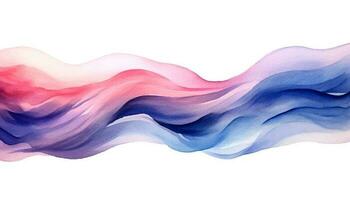 Abstract wave background. Vector illustration. Can be used for advertisingeting, presentation. Watercolor background. Blue, navy, indigo and pink, rose, blush colored waves.