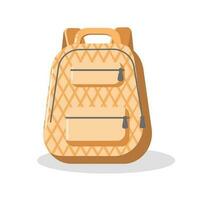 Back to school backpack illustration with pupil education school bag Template for learning posters, banners, advertising designs vector