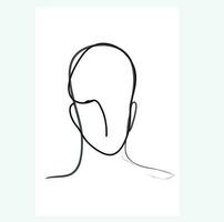 Aesthetic Minimal Man Line art illustration wall art editable vector EPS