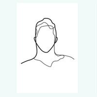 Handsome man Minimal handrawn Line drawing vector