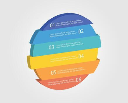 circle template for infographic for presentation for 6 element vector