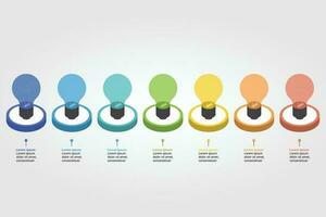 light burb idea or business plan template for infographic for presentation for 7 element vector