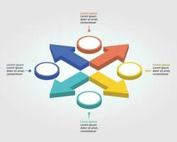 arrow chart template for infographic for presentation for 4 element vector